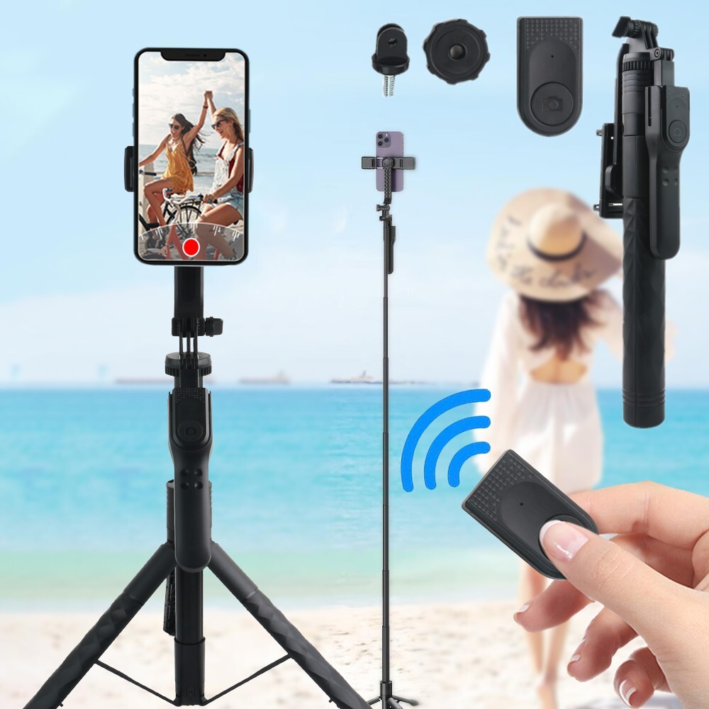 Supporto Selfie Stick Treppiede 68 Pollici – Per Cellulare E Fotocamera, Con Telecomando, Universale