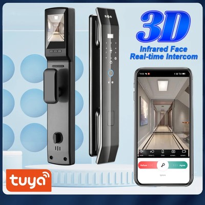 3D Face Recognition Door Lock WiFi APP Voice Intercom Fingerprint IC Card Unlock