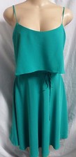 "ANN TAYLOR" SEA GREEN OVERLAY TOP CAREER CASUAL A LINE DRESS SIZE: 6 NWT $120
