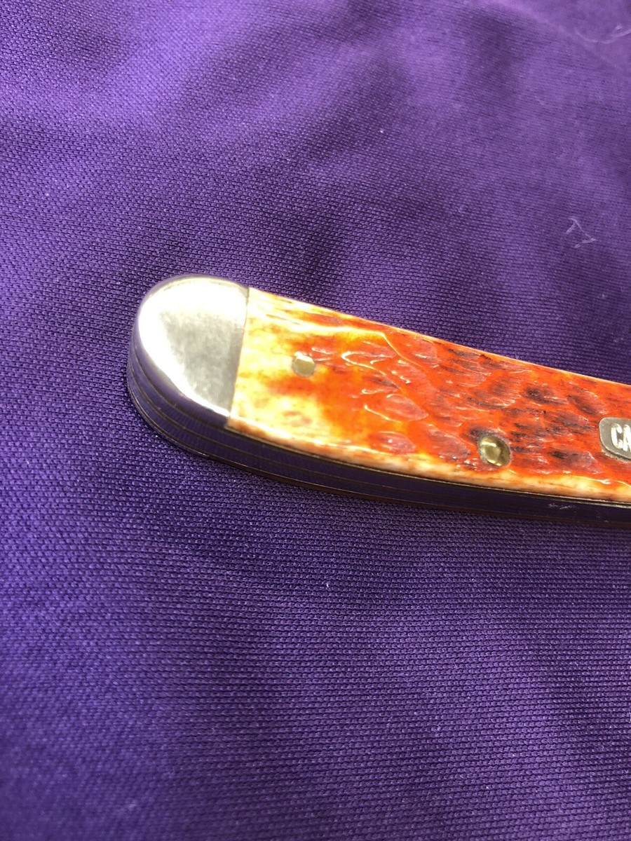 Case XX Knife 1996-97 Trapper Knife 3 Dot 6207 SS Red Bone Handle
