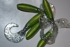 3" TWISTER TAIL FAT GRUBS WALLEYE BASS LURES SILVER FROG 25 PACK