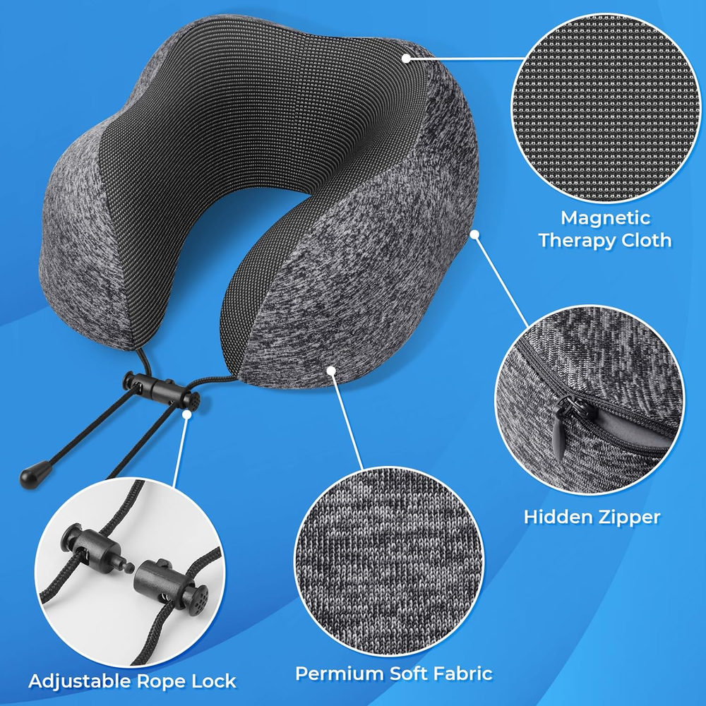 Neck Pillow for Airplane Travel with Removable Soft Cover  