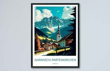 Garmisch-Partenkirchen Travel Print Wall Art Garmisch-Partenkirchen Wall Hanging