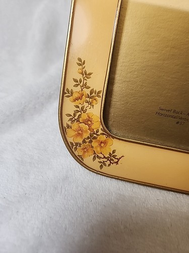 Vtg The Bucklers Fifth Ave NY Enamel Floral Picture Frame 5x7” Swivel Back USA - Picture 2 of 15
