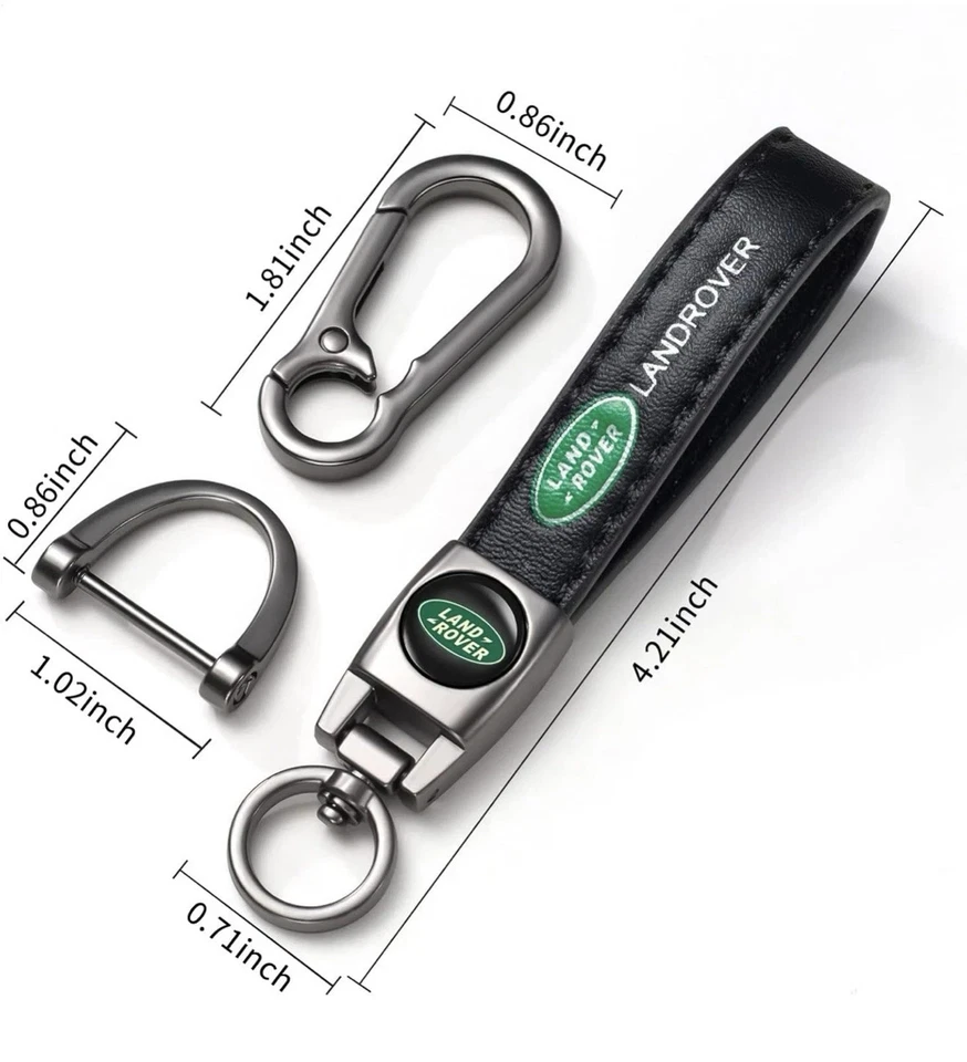 路虎皮革钥匙扣套装 – 高级汽车钥匙圈和挂绳 | 免运费 — 第 2/4 张图片