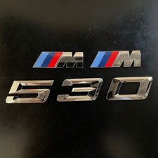 BMW M logo side emblem 2 pieces, back emblem 530i i is missing 