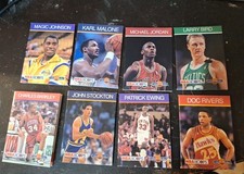 JORDAN, MAGIC, BIRD, BARKLEY, 1990 NBA HOOPS COLLECT-A-BOOKS 8 PLAYERS SET 