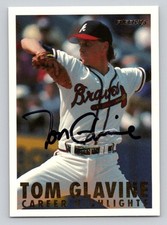 TOM GLAVINE 1993 Fleer CAREER HIGHLIGHTS Autograph #9 FLEER Stamp