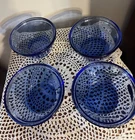 Vintage Cobalt Blue 6 oz Custard Cups USA Set of 4. EUC. HC