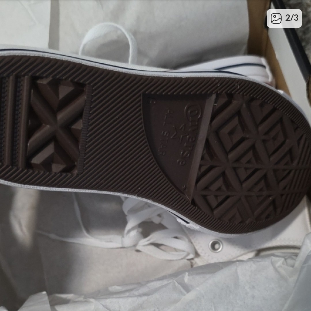 Converse All Star High Top White Canvas Lace Up Sneakers thumbnail 2