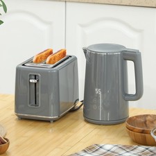 HOMCOM 1.5L 3000W Fast Boil Electric Kettle and 2 Slice Toaster Set Refurbished