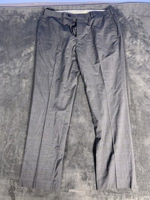 Brooks Brothers Regent Fit Dress Pants 38x30 Gray Wool Blend Windowpane Plaid