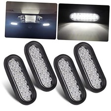 4Pcs 6  Oval White LED Trailer Tail Lights 24 LED, 6 Oval Led Trailer Backup