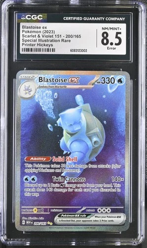 2023 POKEMON MEW EN-151 SPECIAL ILLUSTRATION RARE #200 BLASTOISE EX CGC 8.5 ERR.
