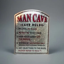 Man cave wall sign rules 10x 23