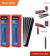 9mm Carbon Steel Utility Knife Blades 100PCS Sharp Snap-Off for Craft Box Cutter