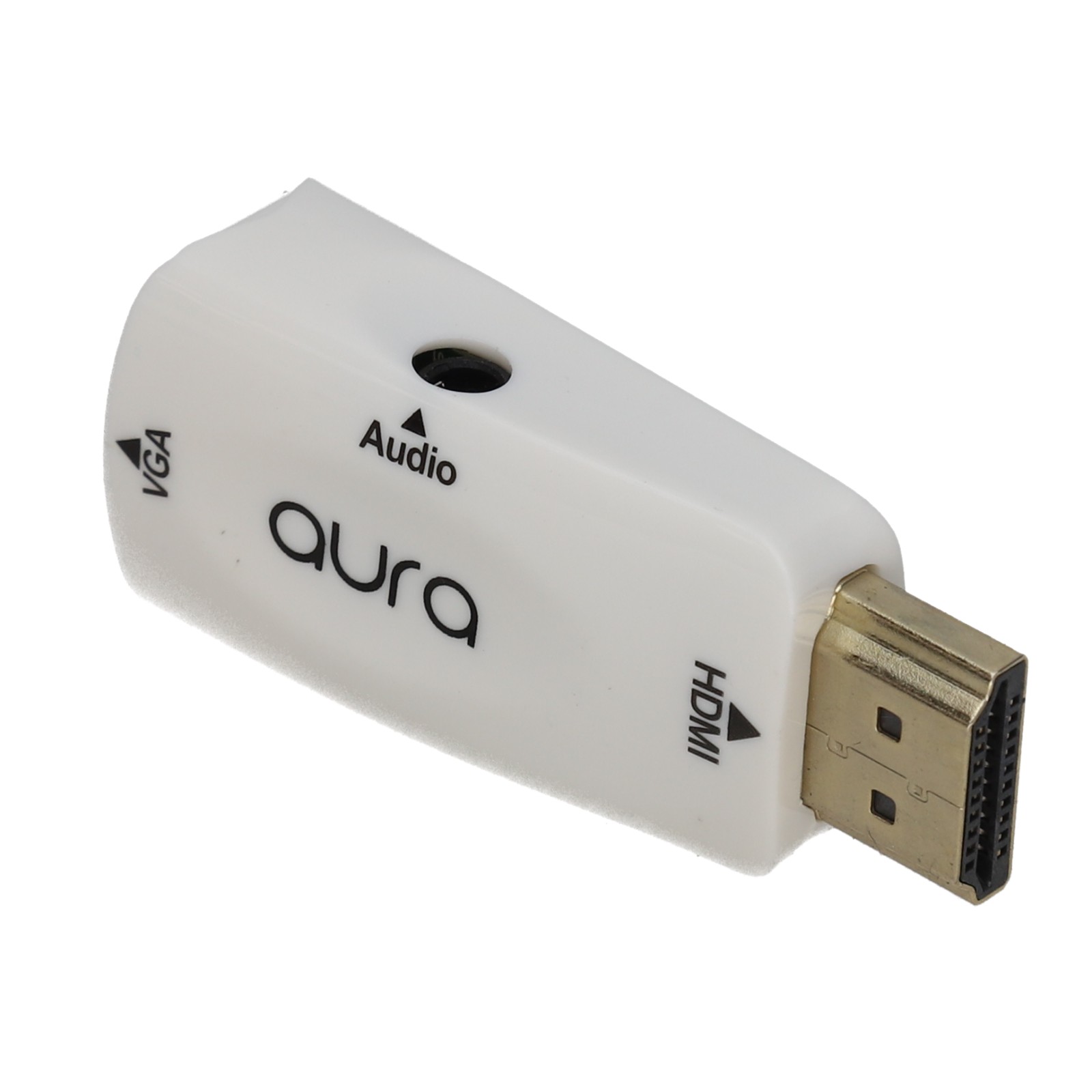 Aura HDMI to SVGA 15 Pin with 3.5mm Audio Converter Dongle White Monitor