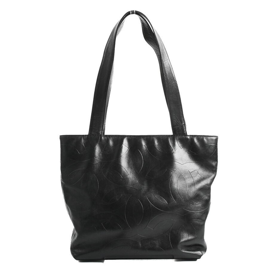 CHANEL Vintage Black Shoulder Tote Bag for Women