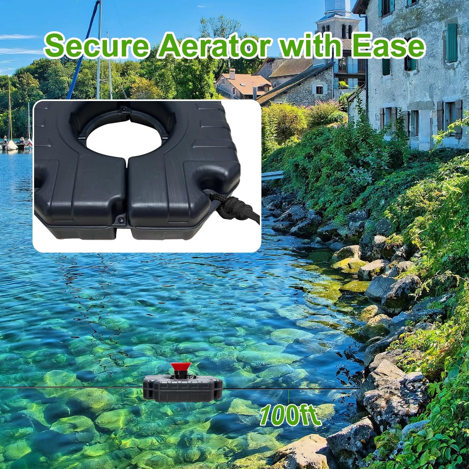 Pond Fountain Aerator 750W -Pond Fountain -1HP 15000 GPH Floating Aerator Pum...
