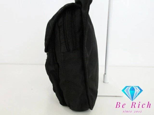 PRADA Shoulder Bag Pocono Black Nylon Logo Bag Shoulder Crossbody Men Women Used thumbnail 5
