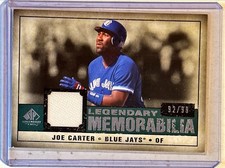 Joe Carter 2008 SP Legendary Cuts Legendary Memorabilia #LM-JC 92/99 Blue Jays