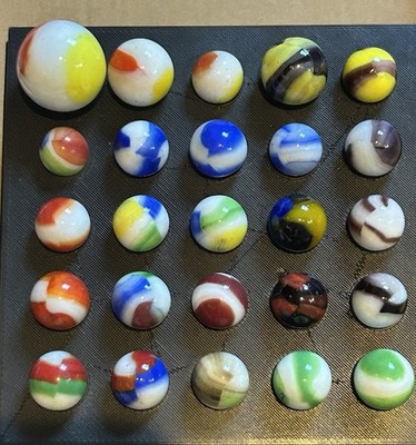 Vintage Marble King Marbles Lot of 25 Includes NICE WASP & 1970 s Shooter