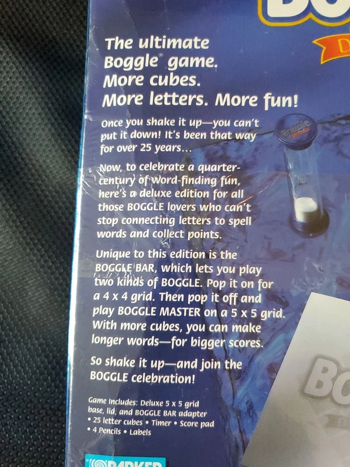 Boggle Deluxe Game Parker Brothers 1997 New - Image 3 of 4