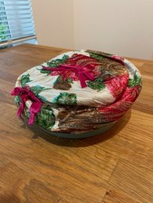 1940's red rose flower print 'tam' hat - for Doctors without Borders