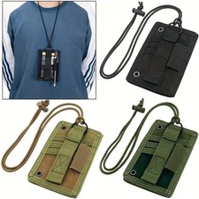 Tactical Hook  Loop Patch Badge Holder ID Card Organizer Neck Lanyard Key Ring