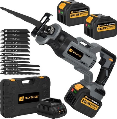 Brushless Reciprocating Saw, 21V Cordless Saw Saw with 2 X 6.0Ah Battery, Electr