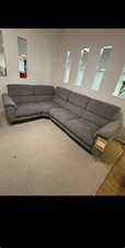 Sofa Grey fabric Power Recliner 2 piece corner Sofa