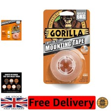 Gorilla Clear Mounting Tape 1.5m - Effortless Bonding for Indoor and Outdoor Use