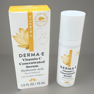 Derma E Vitamin C Face Serum Concentrated Hyaluronic Acid 1/2 Fl Oz. Travel New