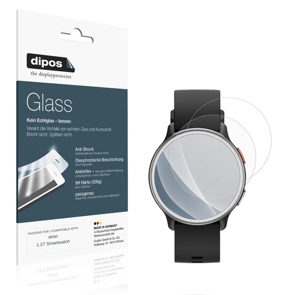 2X Schutzfolie FüR Aeac 1.27 Smartwatch Matt - Anti-Shock 9H Folie dipos Glass-image