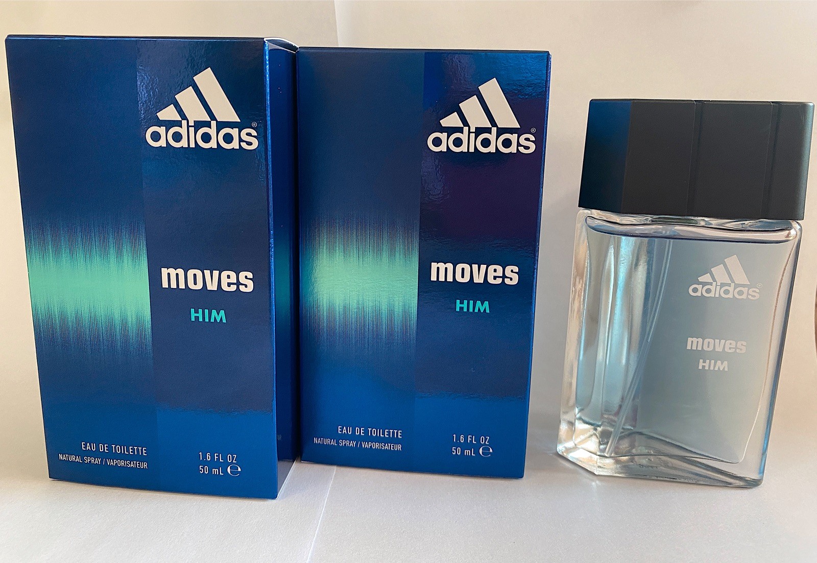 2 - Adidas Moves Him 1.6 oz EDT Cologne for Men New In Box  