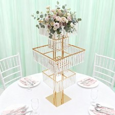 49.2'' Tall Gold Metal Flower Stand for Wedding Table Centerpieces Decor 2Pcs