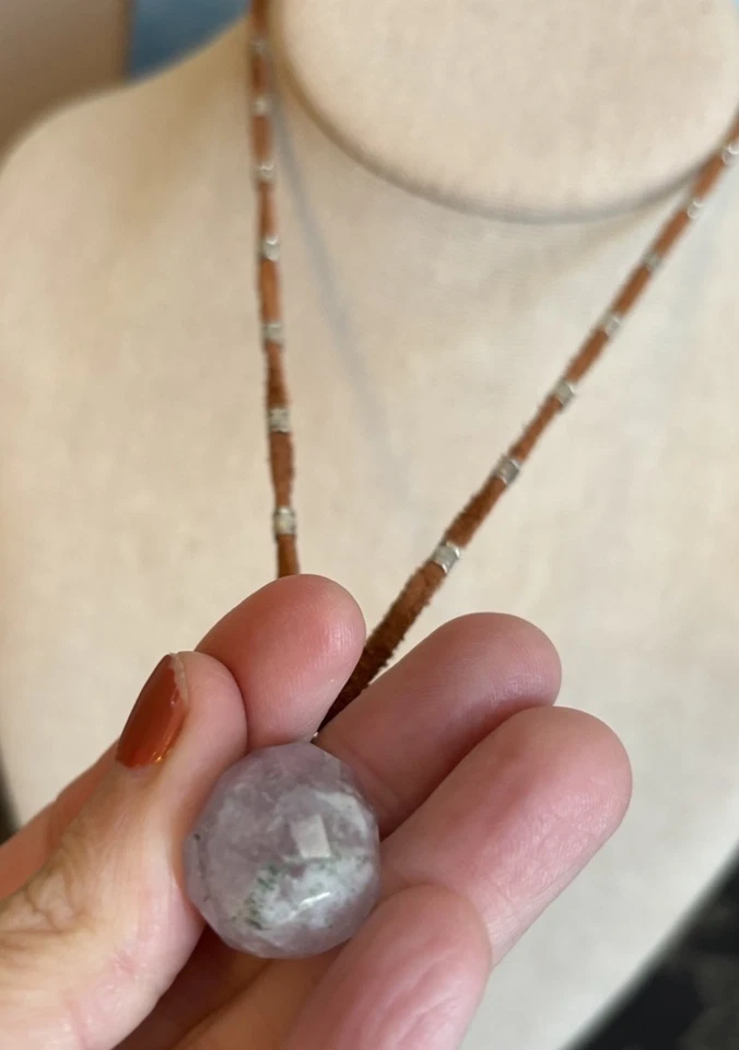 Y2K Kenneth Cole 紫水晶项链棕色绳子 — 第 4/4 张图片