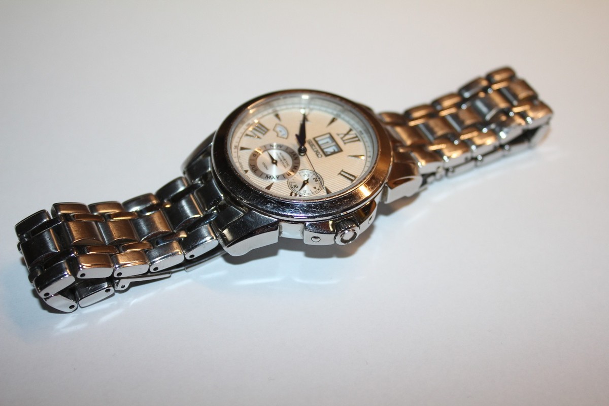 Seiko Kinetic Perpetual Calendar 7D48-0AM0 Stainless Steel Watch