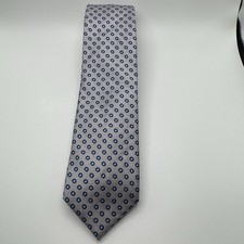Chaps Boys Polyester 2.5 x49 Gray Blue Polka Dots Tie T3