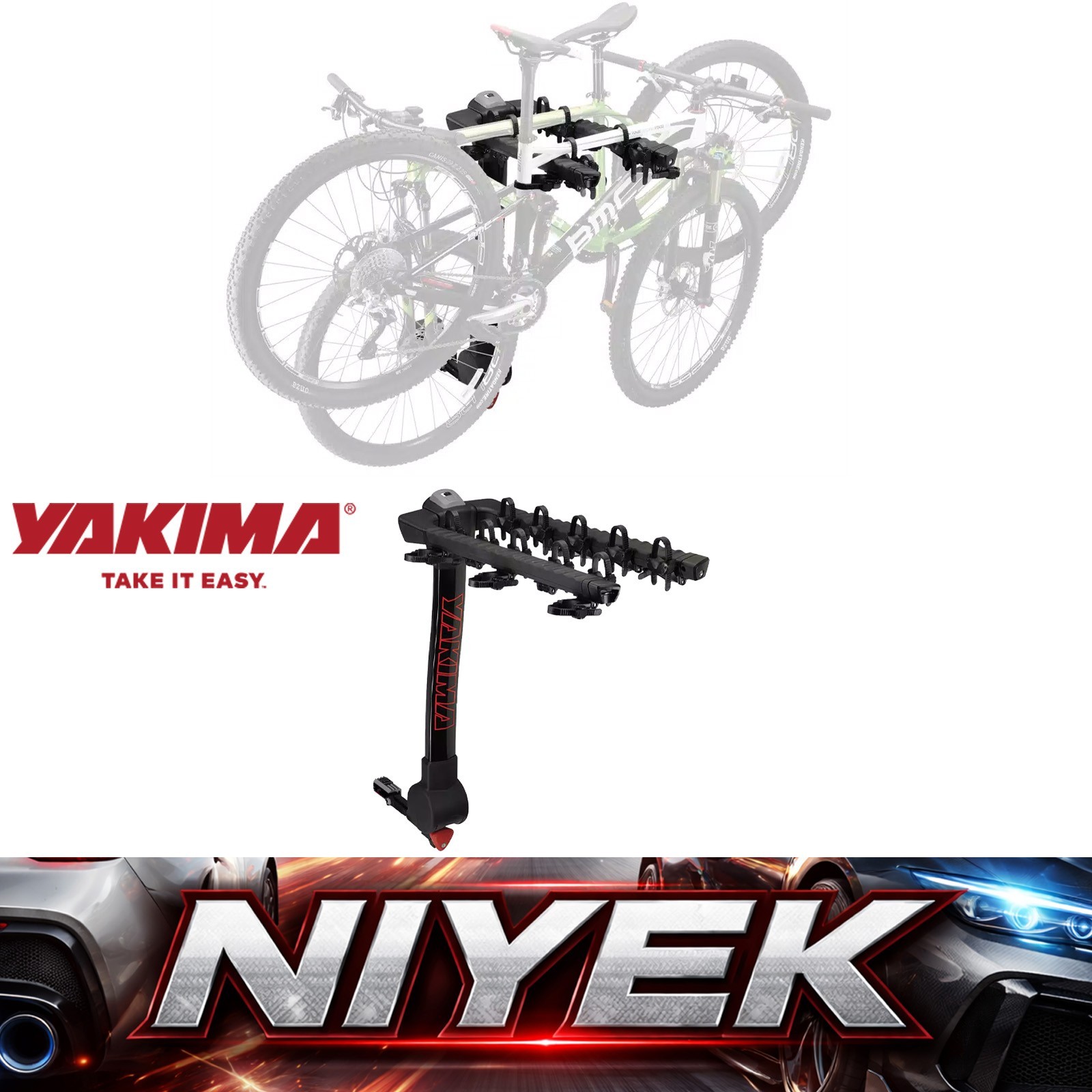 Yakima FullTilt 5 Tilt-Away Hitch Bike Rack For Tesla 