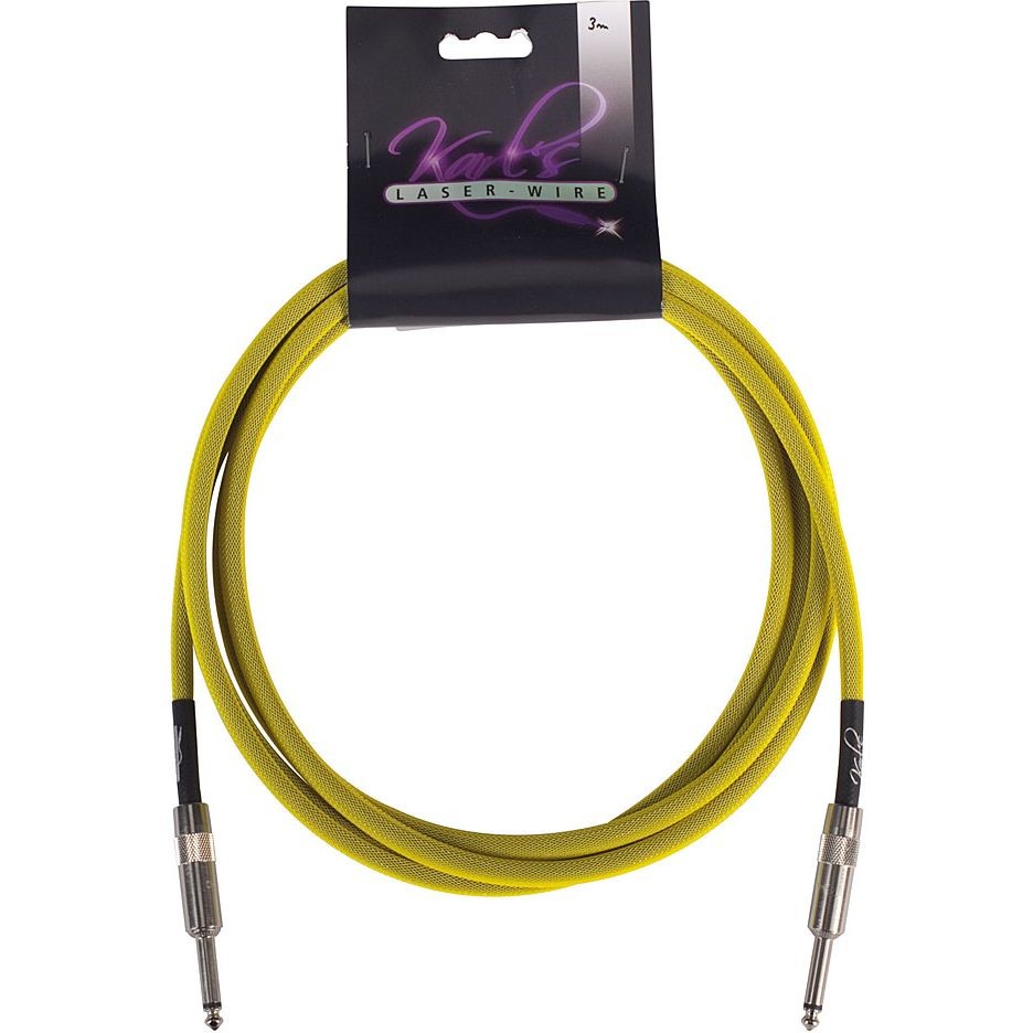 Instrumentenkabel Karl's Laser-Wire 3 m K/K neon gelb Audio Kabel Gitarre NEU