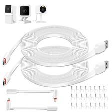 2 Pack Camera Extension Cable 20 Ft Wyze Cam v3 v4 Micro USB Flat L-Shape