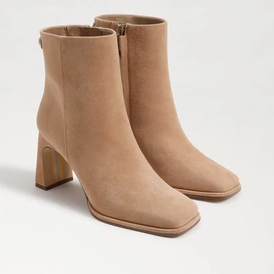 NUEVO CON ETIQUETAS SAM EDELMAN Botas de Gamuza Tostada Irie Negro Tacón Silencioso Lujo Puntera Cuadrada Talla 12 - Imagen 1 de 4
