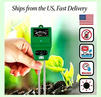 3-in-1 Soil Tester pH Water Moisture Light Meter For Plants Garden Grow