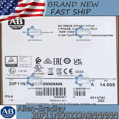 New NEW PLC 20F11ND022JA0NNNNN PowerFlex Air Cooled 753 AC Drive Free Ship
