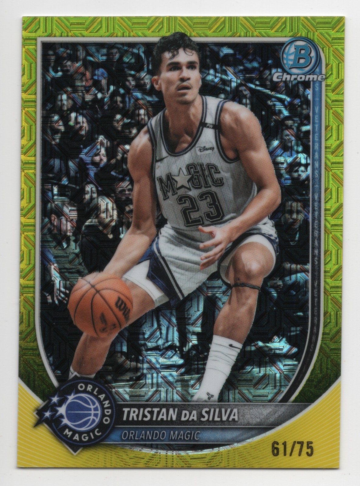 2025-26 Bowman Chrome TRISTAN DA SILVA #BCV-175 Yellow Mojo Refractor /75