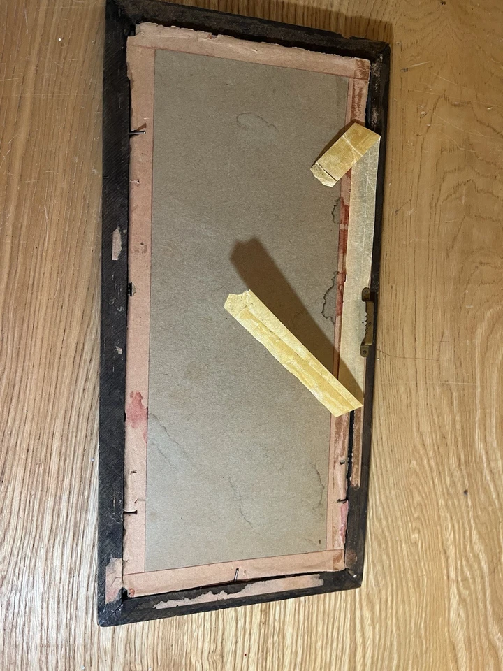 Rare Vintage Mexican Tin Box With Straw Mosaic Picture - Image 4 of 4