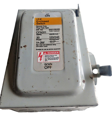 I-T-E  Enclosed Switch CFN311 Service Disconnect 30 AMP 120/240 VAC 1 Phase
