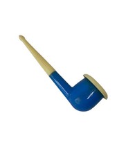 Vintage Bubble Blower Pipe Toy Plastic Blue/White