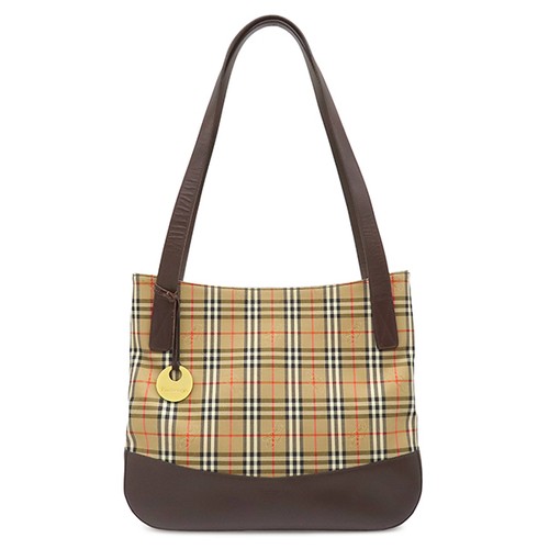 BURBERRY Tote Bag Nova Check Shadow Horse Tote canvas leather  Beige x bro